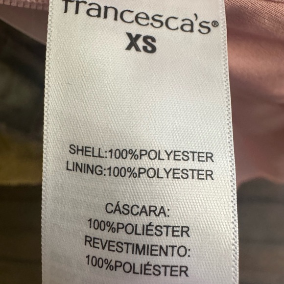 NWT Francesca's Collections Stella Tie Blush Pink Mini Dress XS - Picture 5 of 7